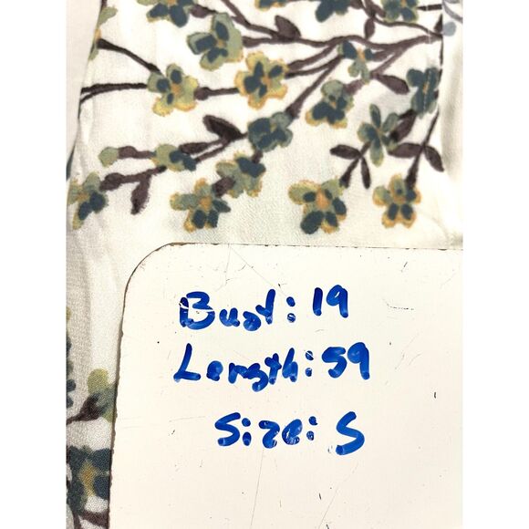 Lovestitch maxi dress peasant boho fall green floral high low hem casual women S - Picture 7 of 7